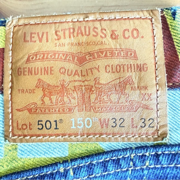 LEVI’S 501 150th Anniversary Banner Jeans Original Fit Selvedge Jeans 32W x 32L - Picture 11 of 11